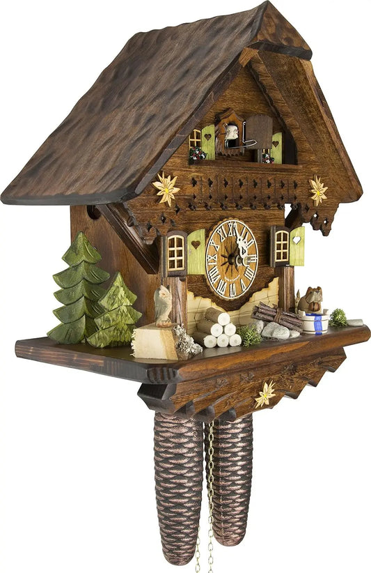 German Cuckoo Clock Black Forest Chalet 8 Day Movement