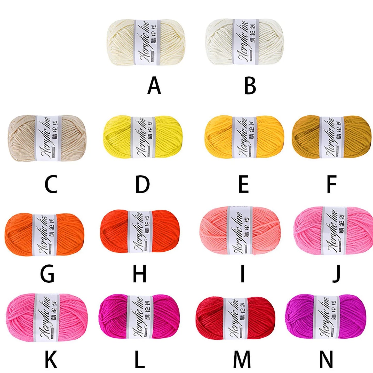 50g/Ball Acrylic Wool Yarn Thread Warm Diy Knitting Soft Baby Sweater Hat Knitted Kids Adult Scarf Supersoft Wholesale 12 Colors