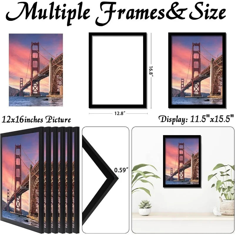 6 Sets 12x16 Picture Frame for Canvas Collage Art Gallery