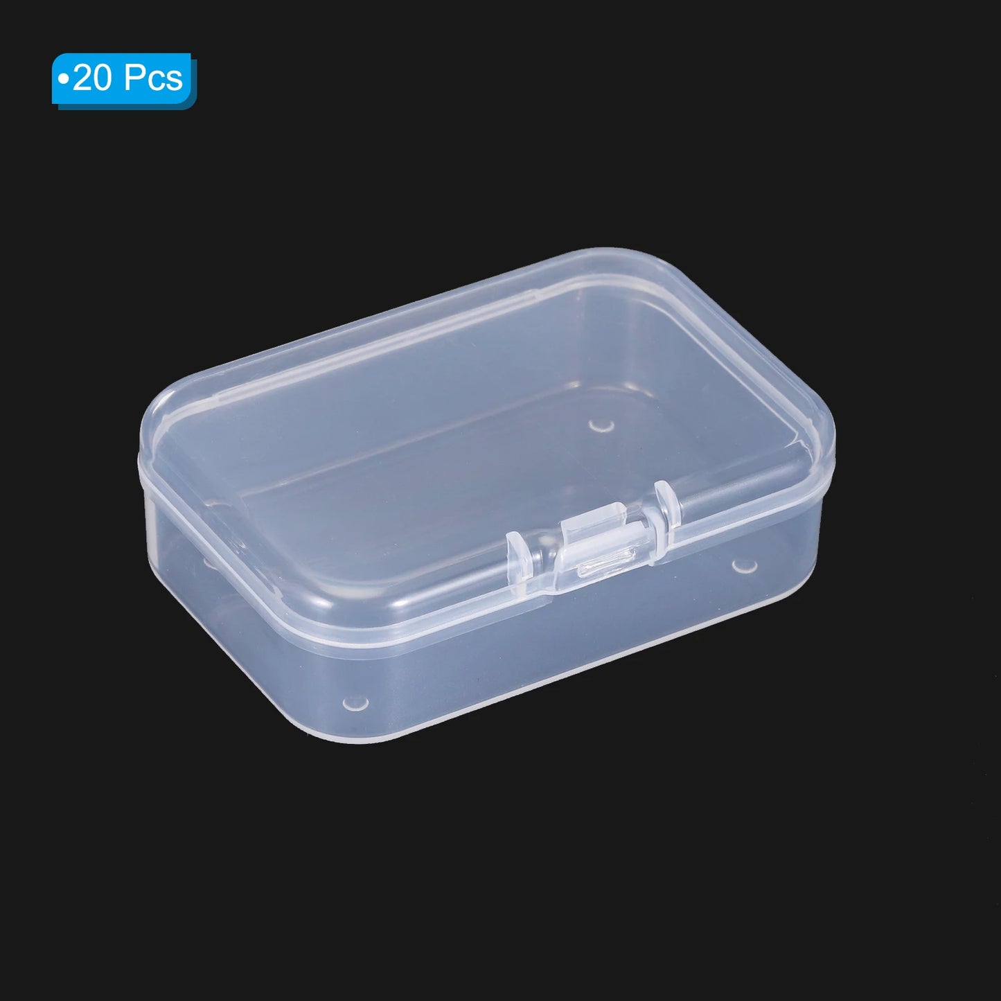 Clear Storage Box with Hinged Lid, Plastic Stackable Rectangle Organizer Container for Bead Jewelry Small Item Art Craft Project