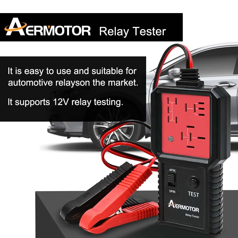Aermotor 12-24V Car Relay Tester Electronic Automotive Relay Detector Auto Battery Checker Alternator Analyzer Diagnostic Tool ﻿
