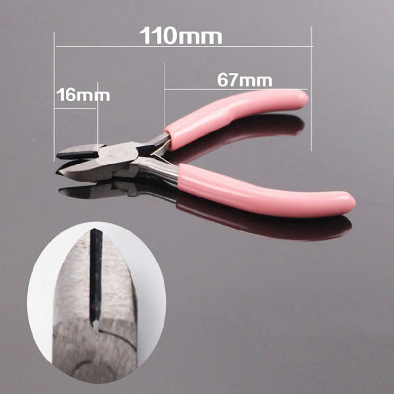 Mini Pliers Diagonal Round Bent Needle Nose Handcraft Beading Insulated Cutter Pliers For Jewelry Making Tools