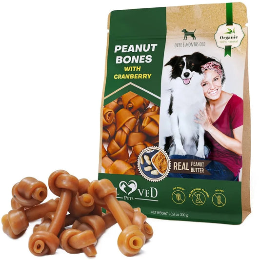 Dog Peanut Butter Bones with Cranberry Rawhide Free Chew Treats Pet Natural Mini Big Organic Snacks Healthy Collagen Bulk Best