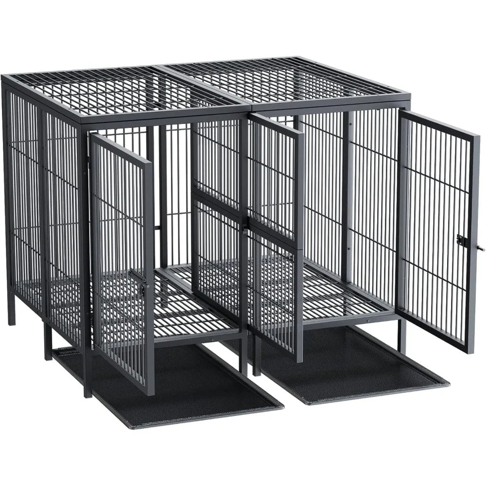 Heavy Duty 52 Inch Extra Large Metal Dog Crate With Removable Divider Panel