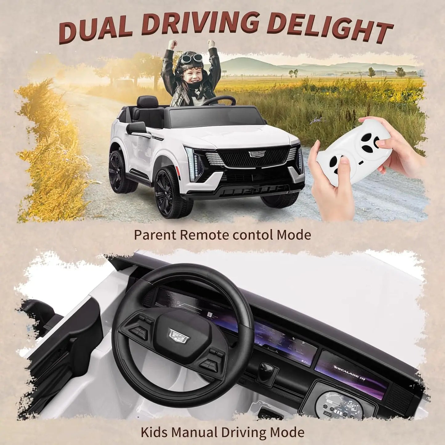 24V Ride On Car With Remote Control 2 Seater Led Lights