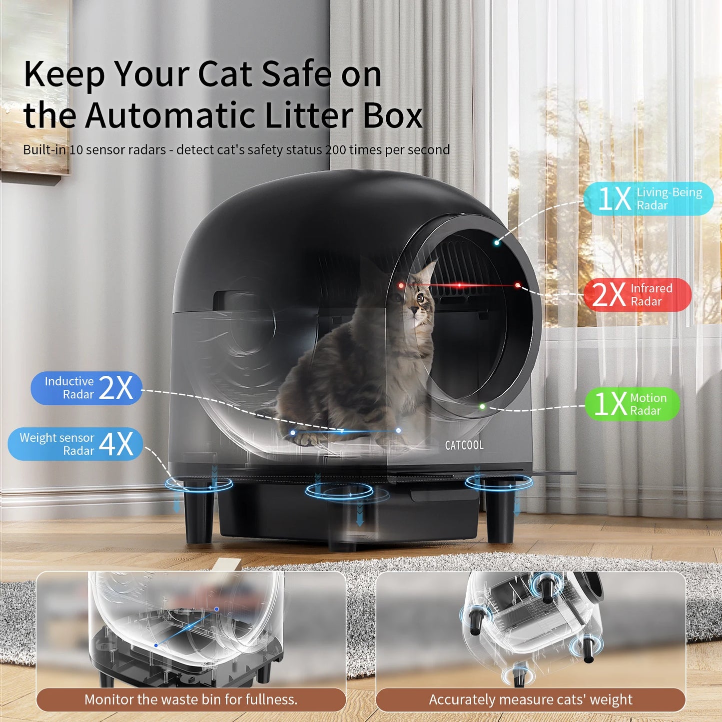 Redsasa Self Cleaning Automatic Cat Litter Box 110L Stairs