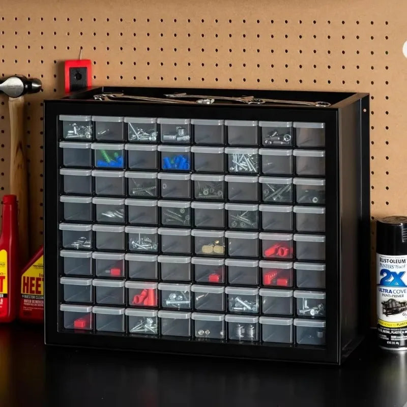 64 Drawer Parts Cabinet Plastic Organizer For Hardware Tools