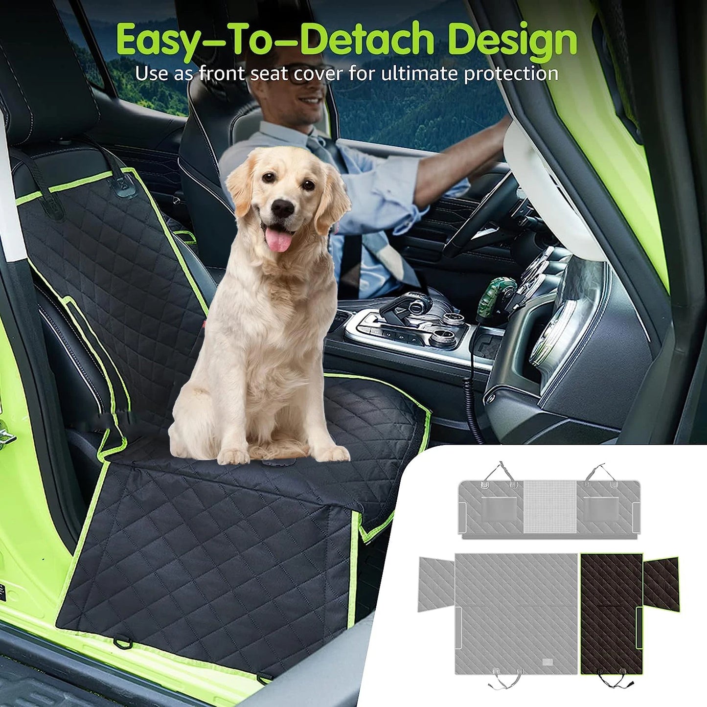 6-In-1 Pet Rear Seat Car Cushion Waterproof And Washable