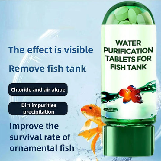Water Purification Tablets Freshwater Aquarium Water Clarifier Tablet Effective Fish Bowl Cleaning Solution For Home Shop Store