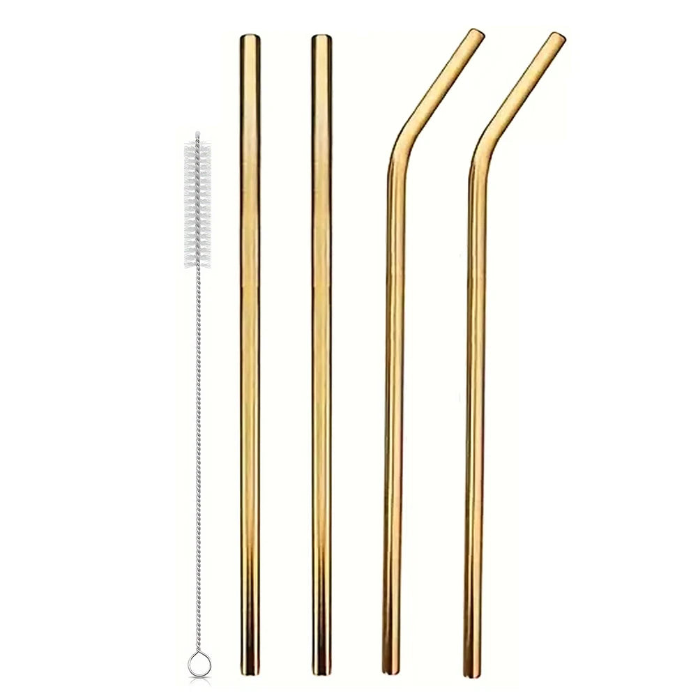 Stainless Steel Straws 4 Pack For Stanley Cleaning Brush