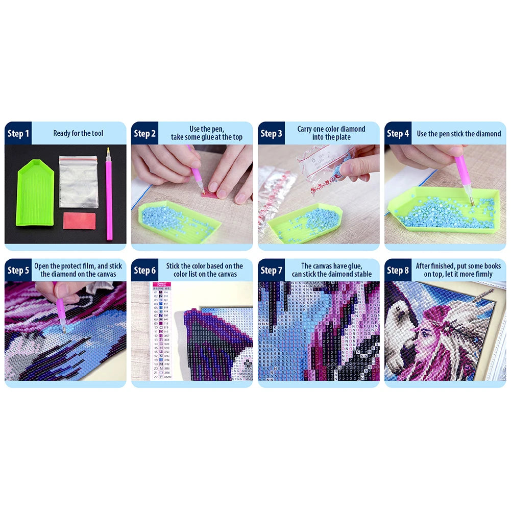 5D DIY Full Round Drill Diamond Painting Animal Kit Gift