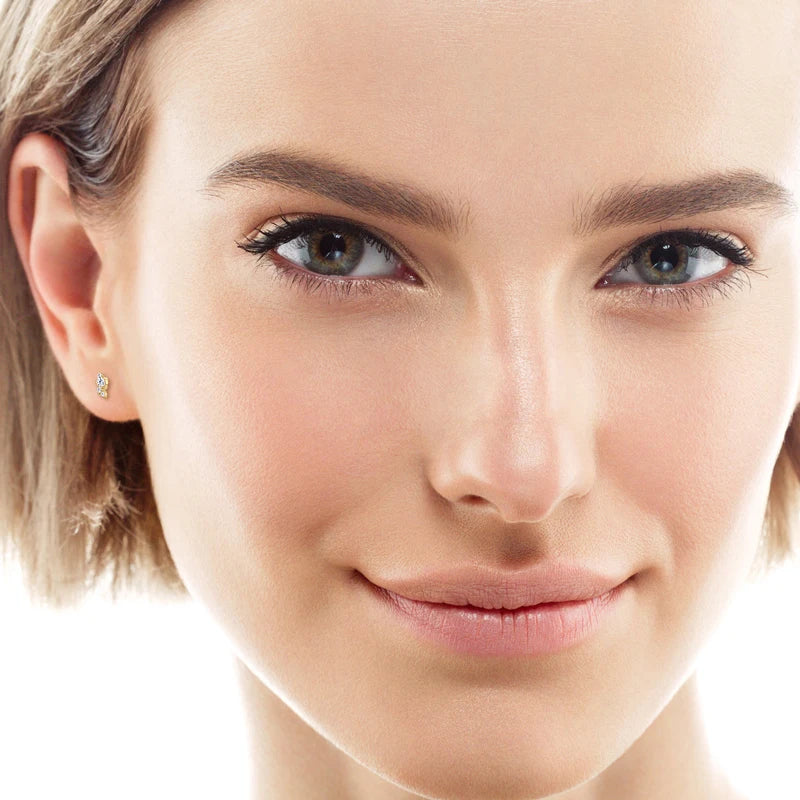 OXTAO 925 Silver Moissanite D Color Mini MoissaniteStud Earrings