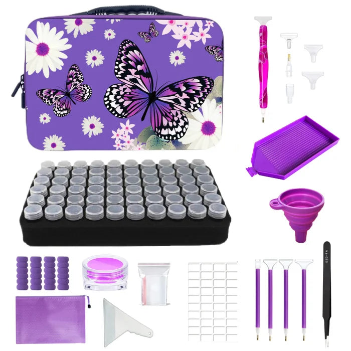 60 Grid Diamond Painting Storage Box Butterfly Handbag Multi-function Storage Tool Box Diamond Embroidery Container Accessories