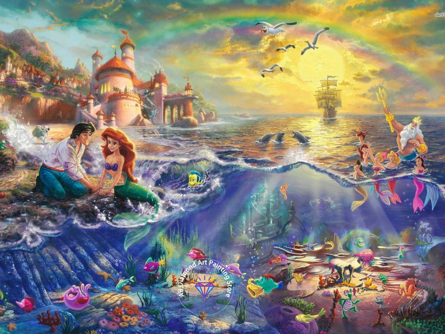 Disney Princess Castle AB Diamond Painting Kit 5D DIY