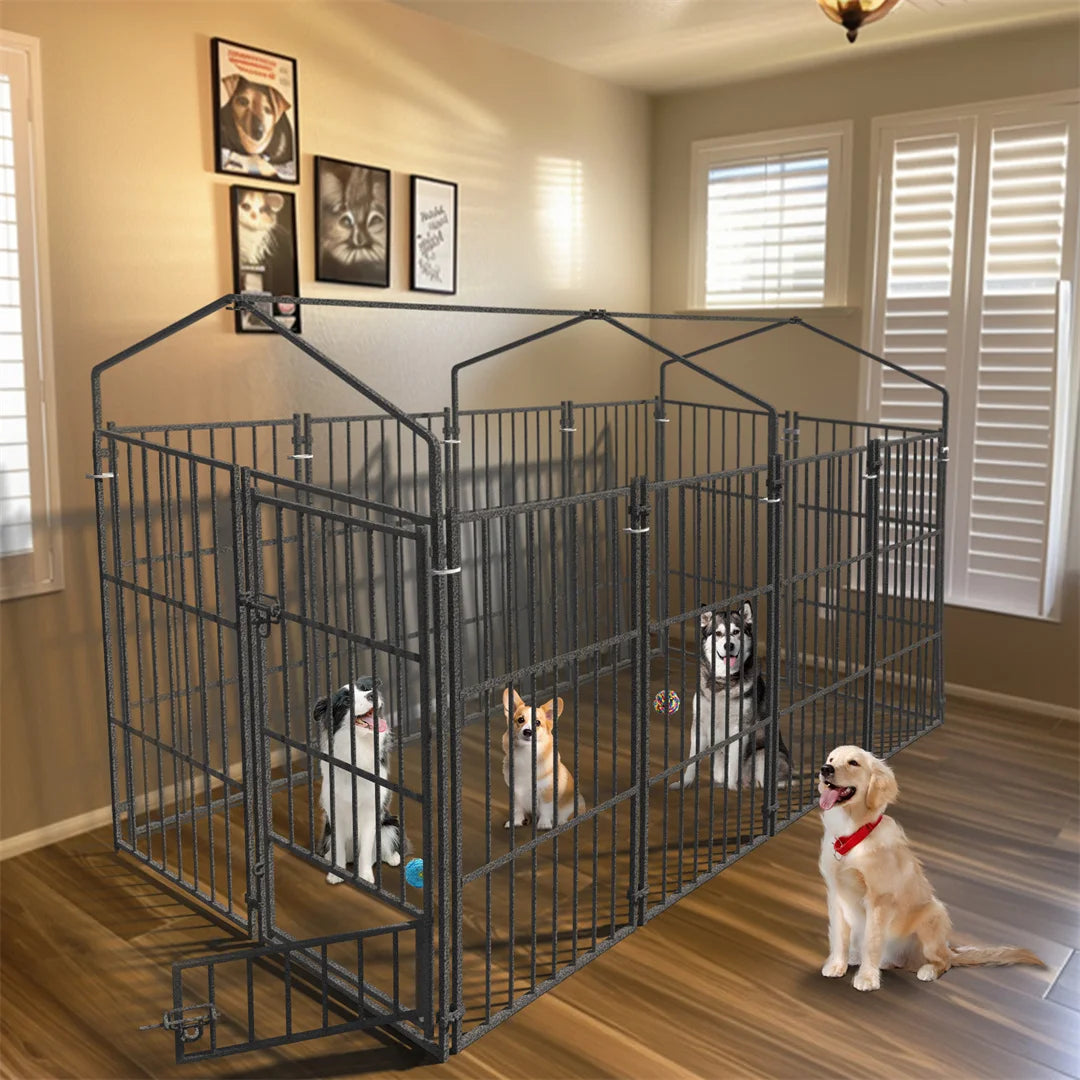 64.9 Inch Heavy Duty Dog Kennel Welded Playpen Outdoor