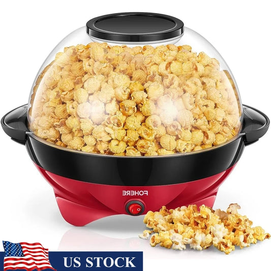 Electric Popcorn Machine 6 Qt Hot Oil Popper With Stirring