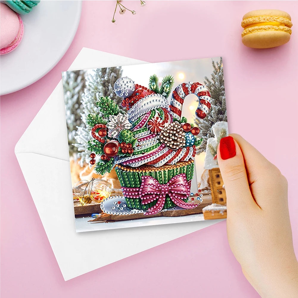 6pcs Diamond Painted Greeting Cards DIY Rhinestone Painting