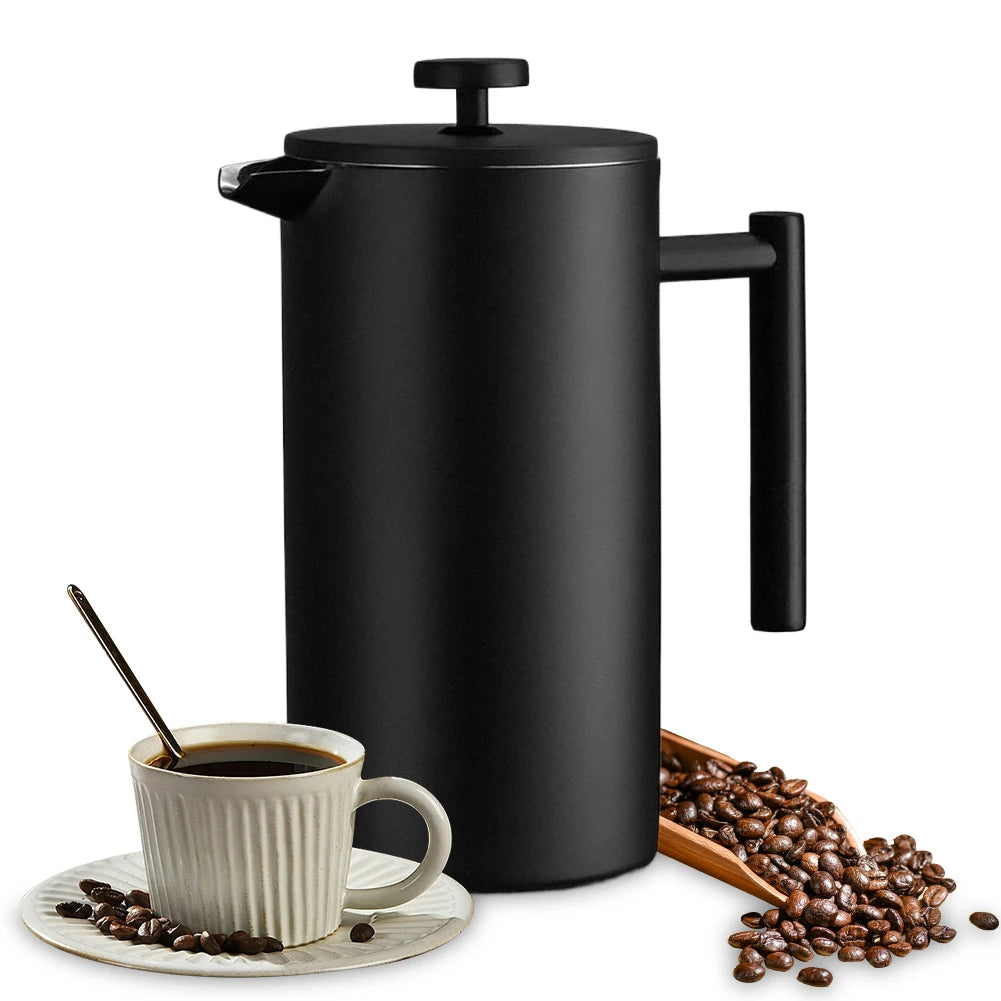 Stainless Steel French Press Coffee Maker 1L Double Wall