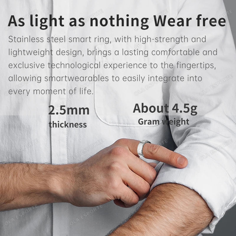 For Galaxy Pattern Smart Ring for Men Women Health Sleep Monitor Heart Rate Waterproof Multi-Sport Samsung Couple SmartRing Gold