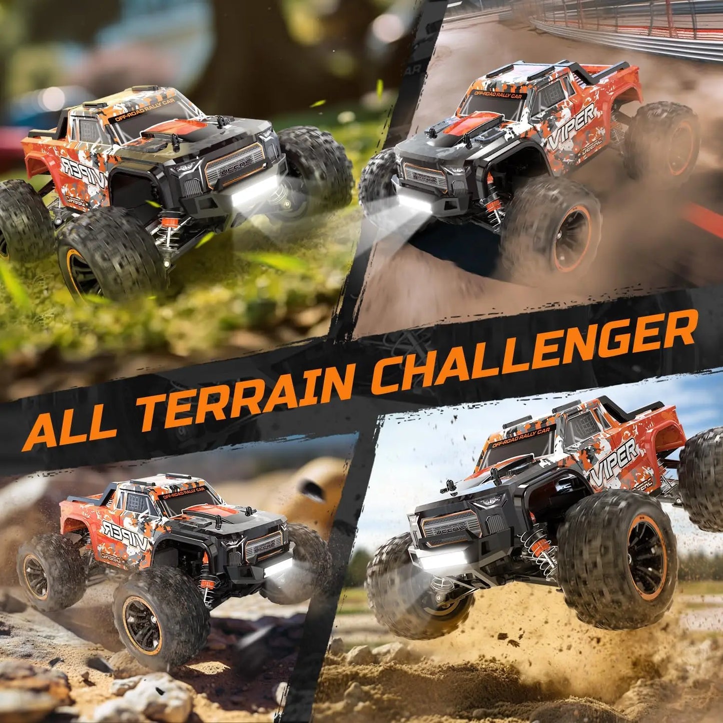 DEERC H16R 1:16 Brushless RC Car: 52KM/H, 4WD, Waterproof, Off-Road, 2 Li-ion Batteries, Gift.