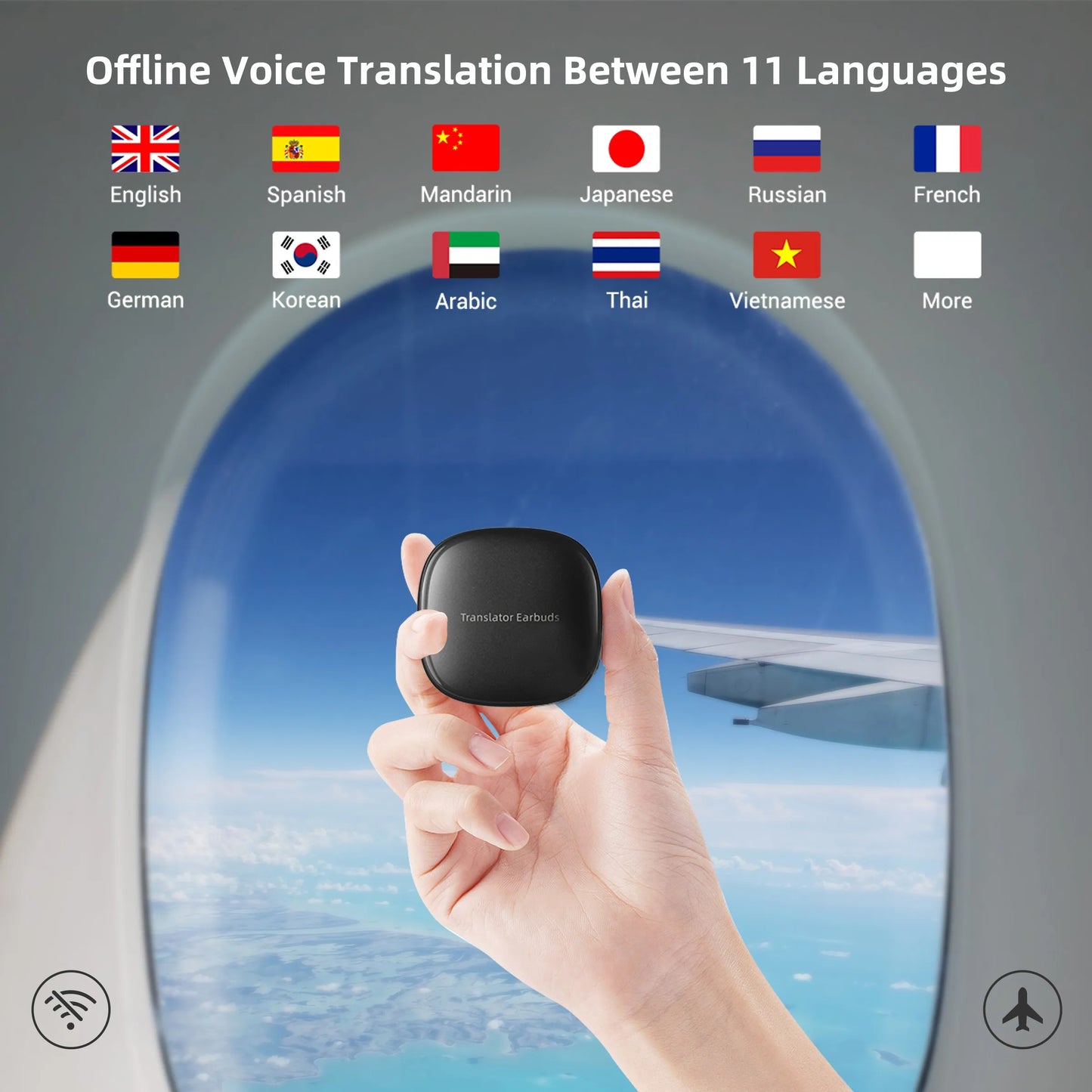 Wooask M3 Translator Earbuds Two Way Offline Language