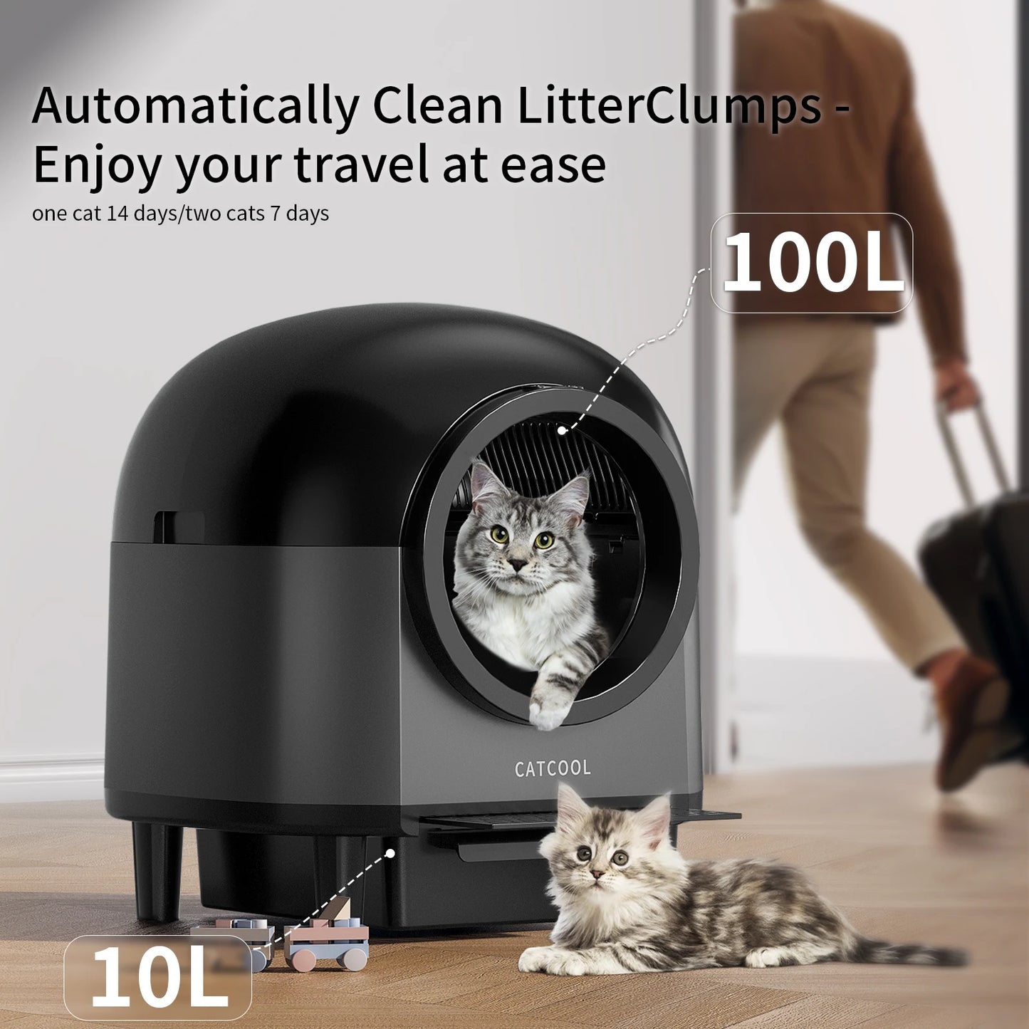 Redsasa Self Cleaning Automatic Cat Litter Box 110L Stairs