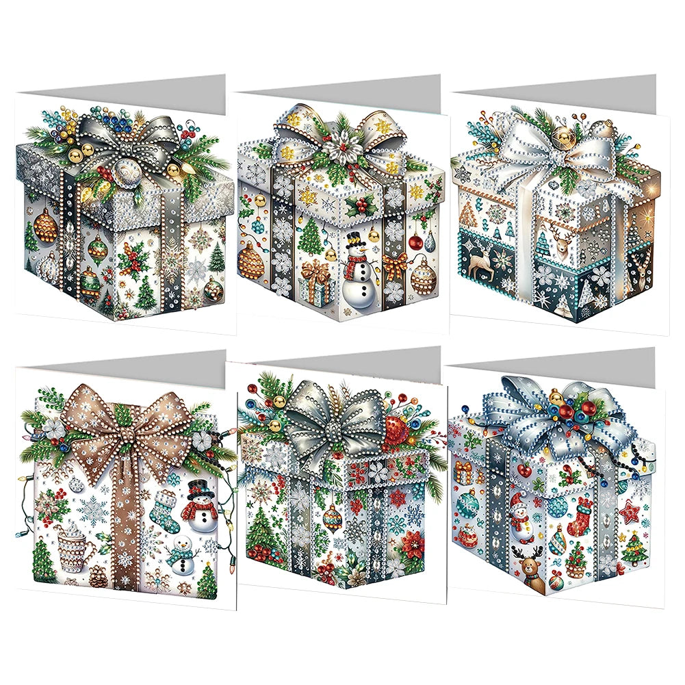 6pcs Diamond Painted Greeting Cards DIY Rhinestone Painting