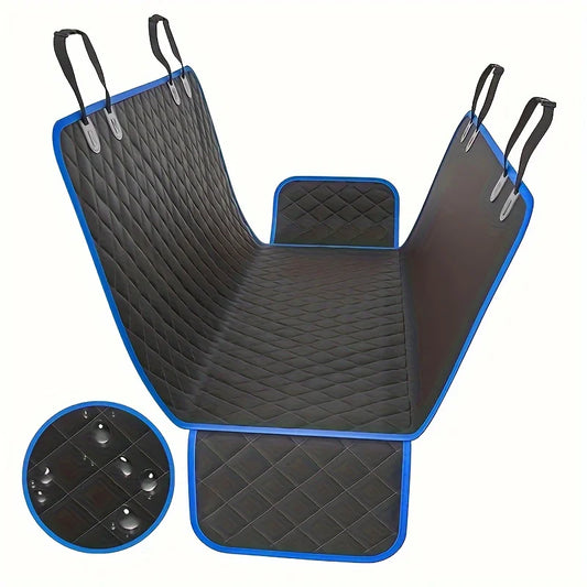 A Black Pet Car Mat With Gray Edging 100% Waterproof Stain Resistant
