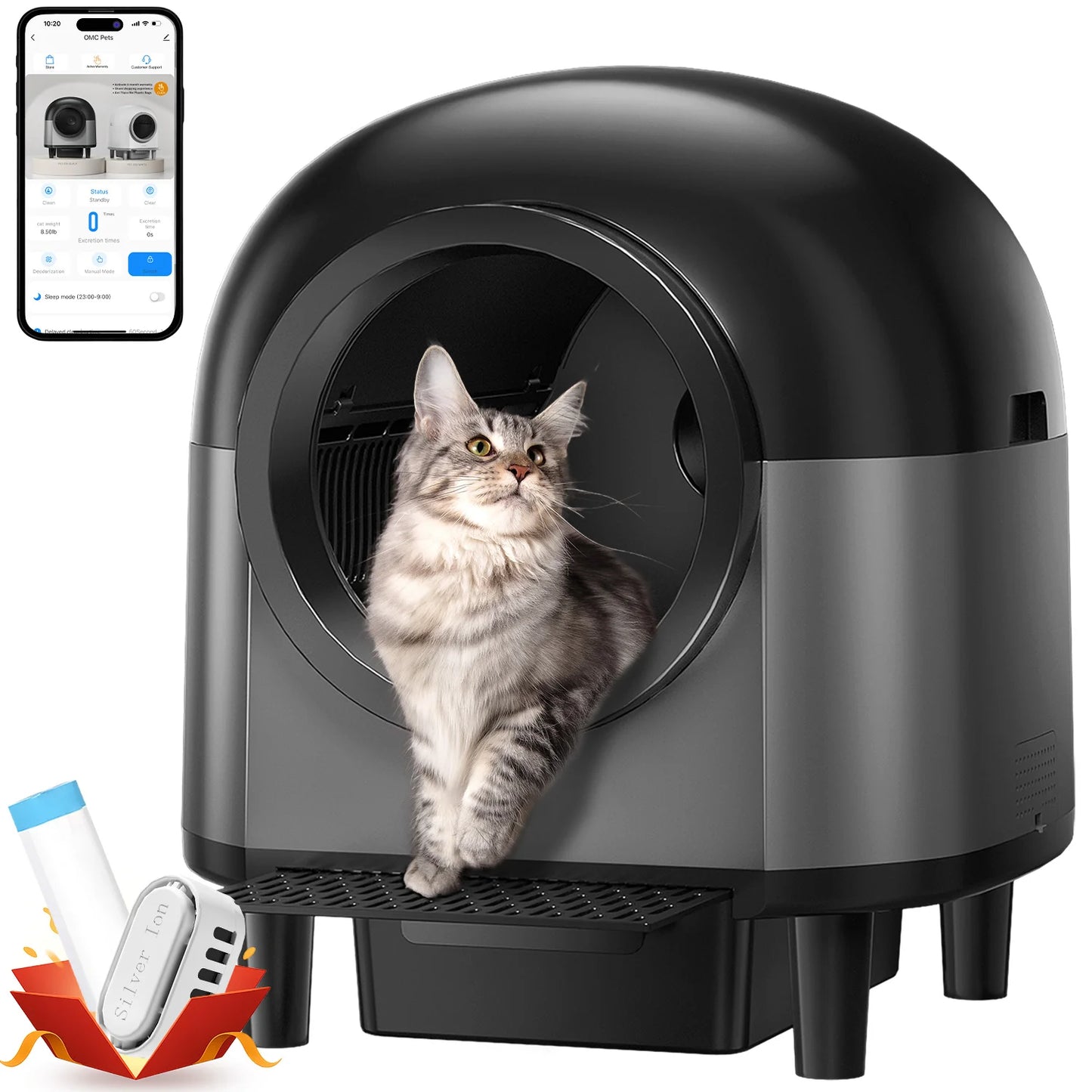 Redsasa Self Cleaning Automatic Cat Litter Box 110L Stairs