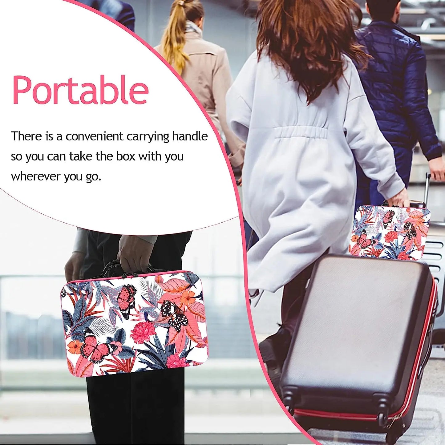 60 Grid Diamond Painting Storage Box Butterfly Handbag Multi-function Storage Tool Box Diamond Embroidery Container Accessories