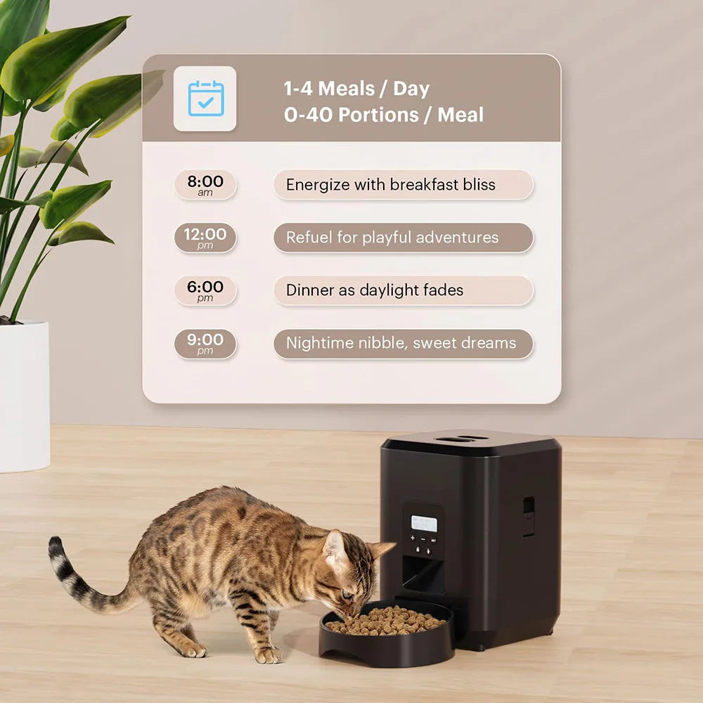 Automatic Cat And Dog Feeder With Timed Portions Dispenser