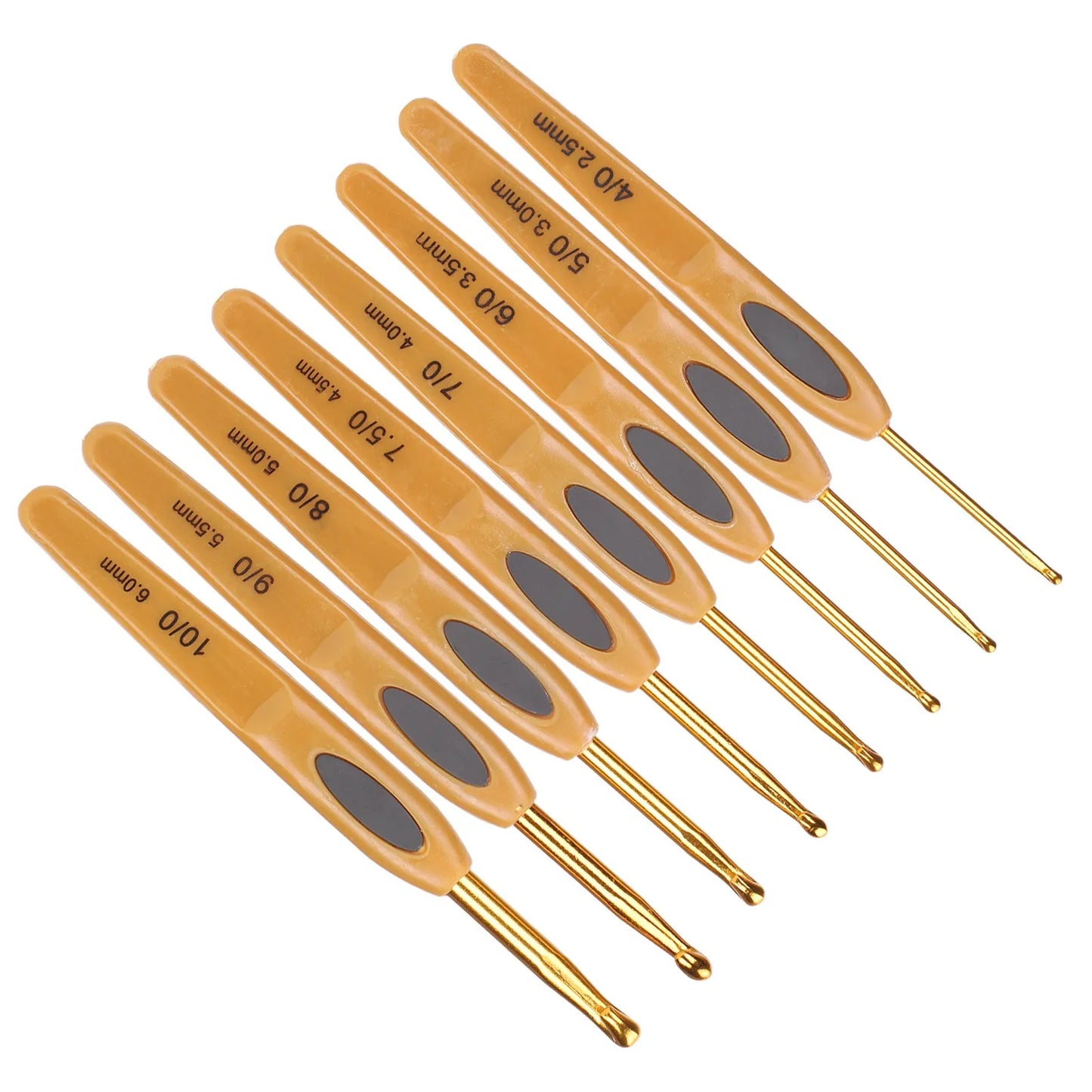 Crochet Hook Knitting Tools Aluminum Ergonomic Sweater Needles Brown Plastic Handle Sweater Needles Ergonomic Crochet Hook
