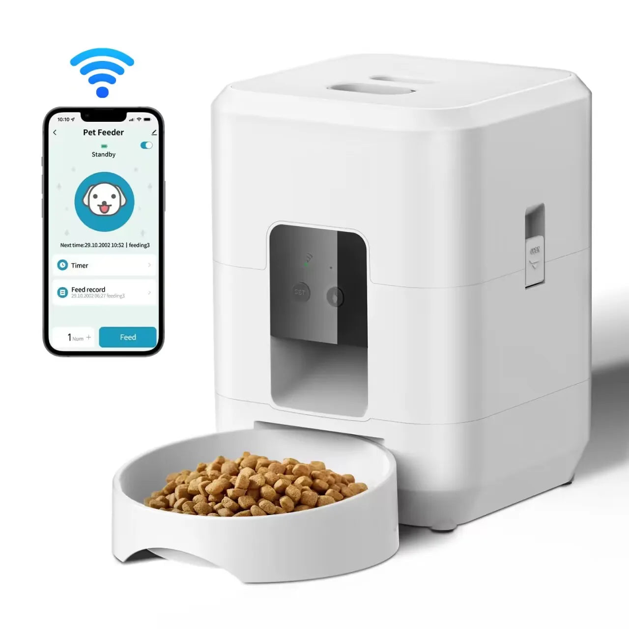 Automatic Cat And Dog Feeder With Timed Portions Dispenser