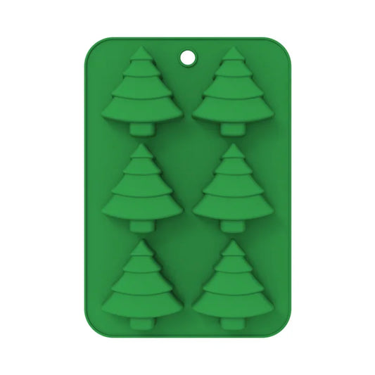 3D Christmas Tree Silicone Baking Mold DIY 6-Cavity Xmas Mousse Fondant Mould Cake Decorating Tools for Kitchen Accessories
