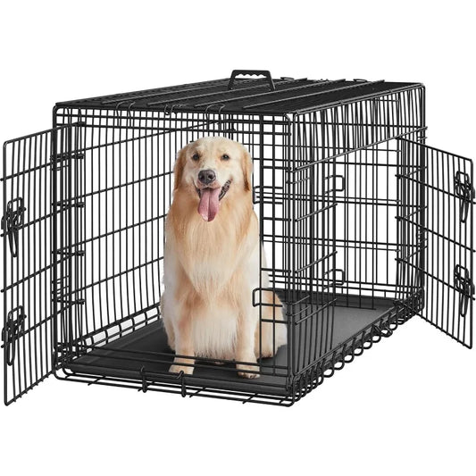 42 Inch Dog Crate Double Door Dog Crate with Dividers