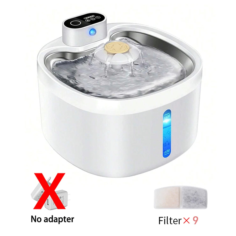 Automatic Pet Water Fountain 2.6L Infrared Sensor Dispenser