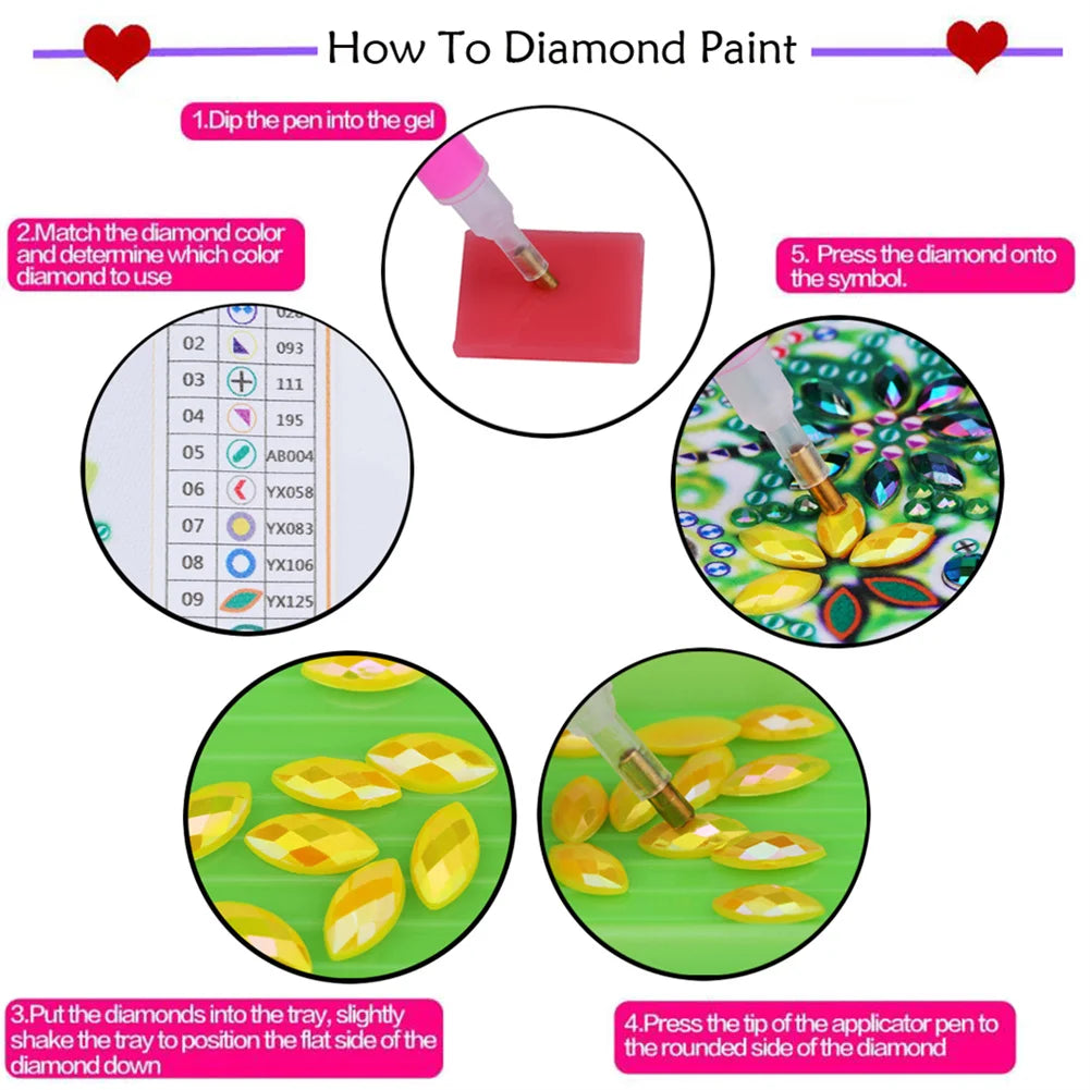 5 Pcs Diamond Art Painting Coasters Kit Mandala Pattern
