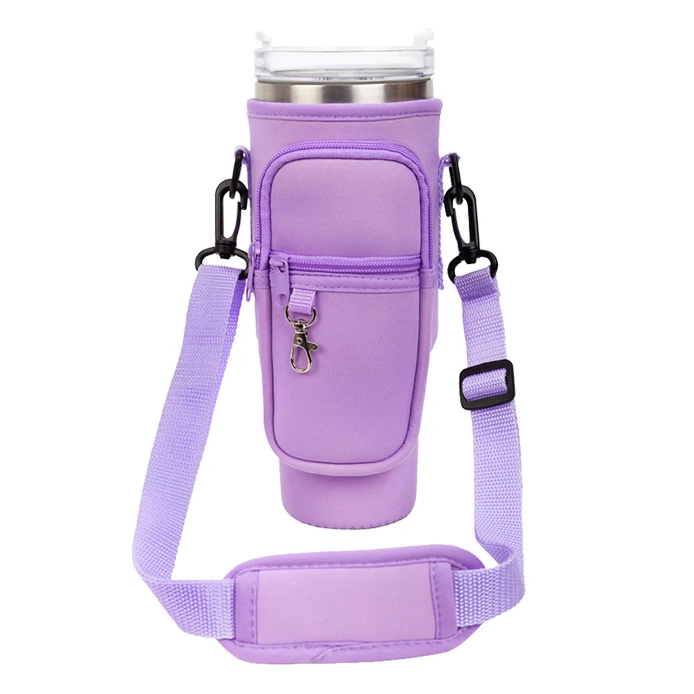 Water Bottle Carrier Bag With Strap Insulated Bottle Cover
