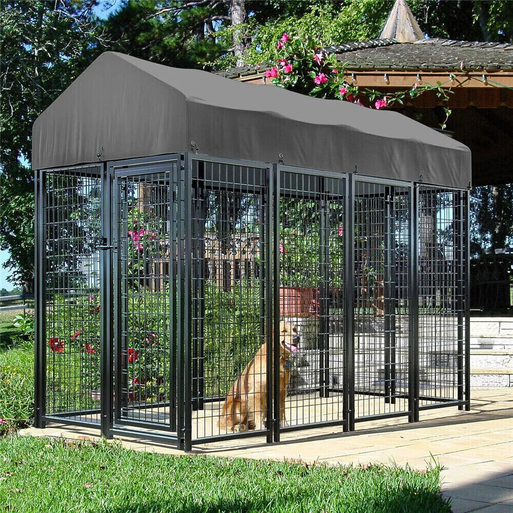 Heavy Duty Large Dog Kennel Welded Metal Playpen Roof Cover