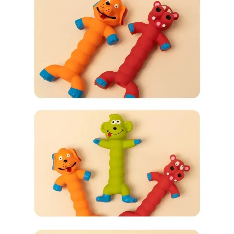 Cute Animal Shape Rubber Squeaky Toy for Dogs and Cats