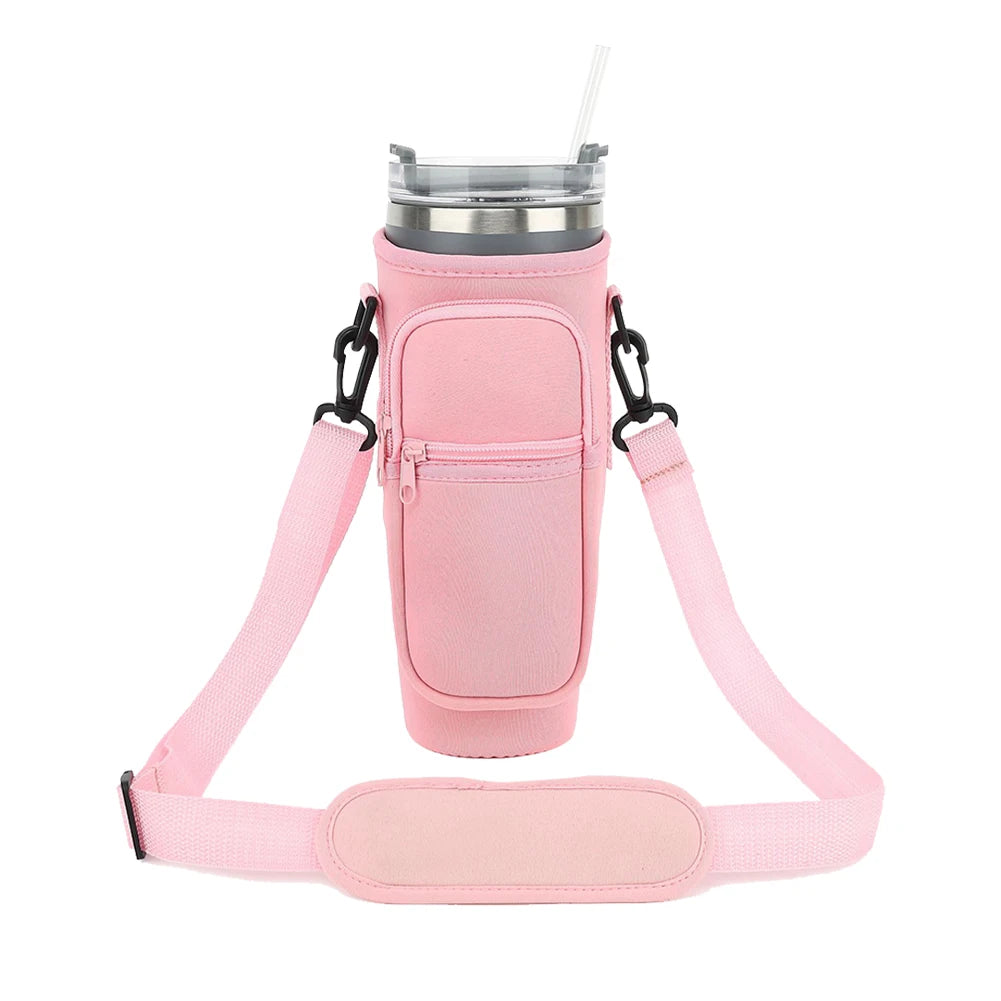 Water Bottle Carrier Bag With Strap Insulated Bottle Cover