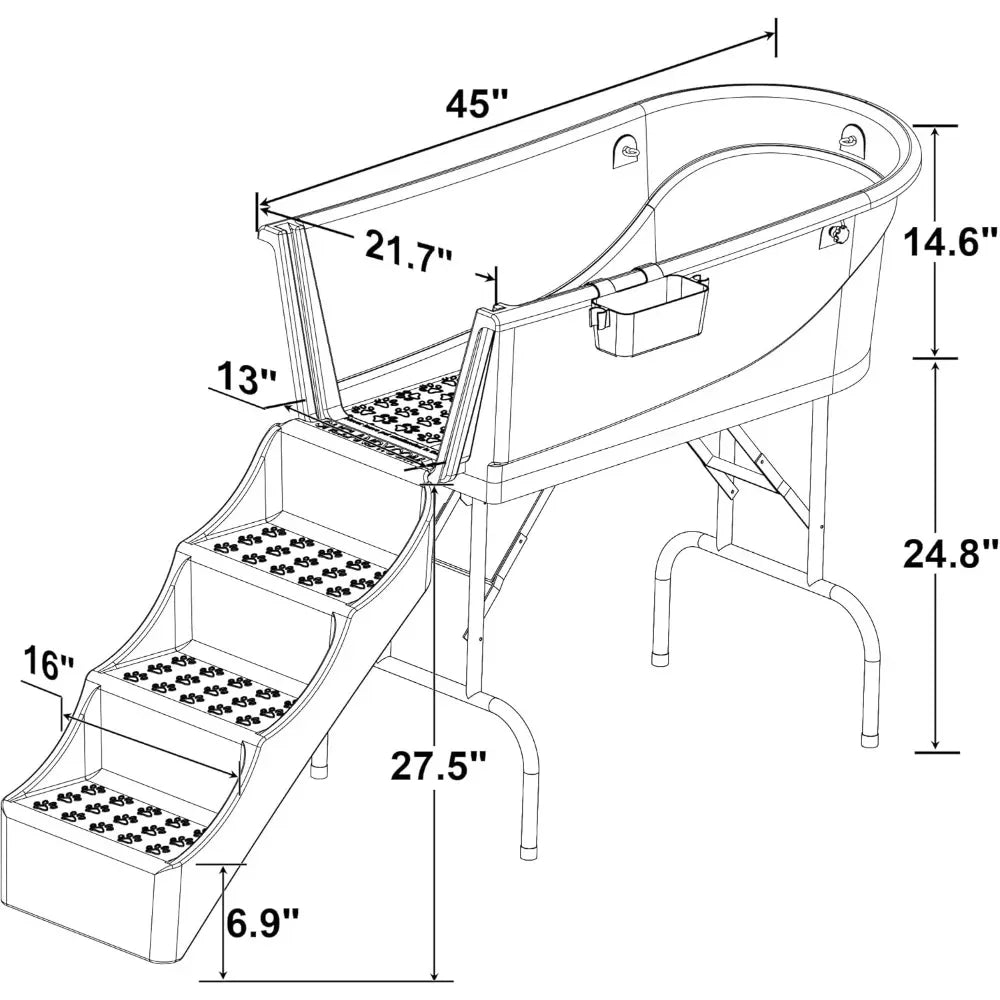 45 Pet Grooming Bathtub Dog Wash Station Heavy Duty Bath