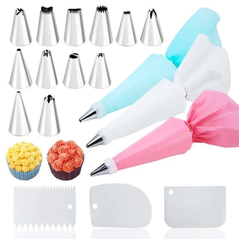 8Pcs Set Cream Nozzles Pastry Tools Accessories for Cake Decorating Pastry Bag Kitchen Bakery Confectionery Equipment