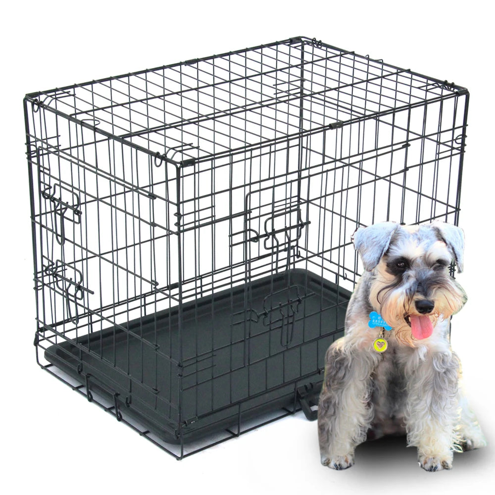 24 Inch Pet Kennel Cat Dog Folding Steel Crate Playpen
