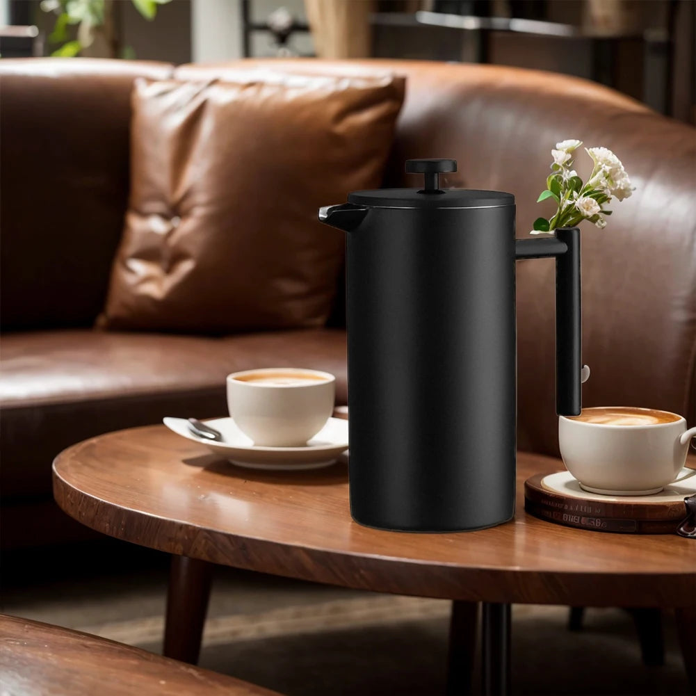 Stainless Steel French Press Coffee Maker 1L Double Wall