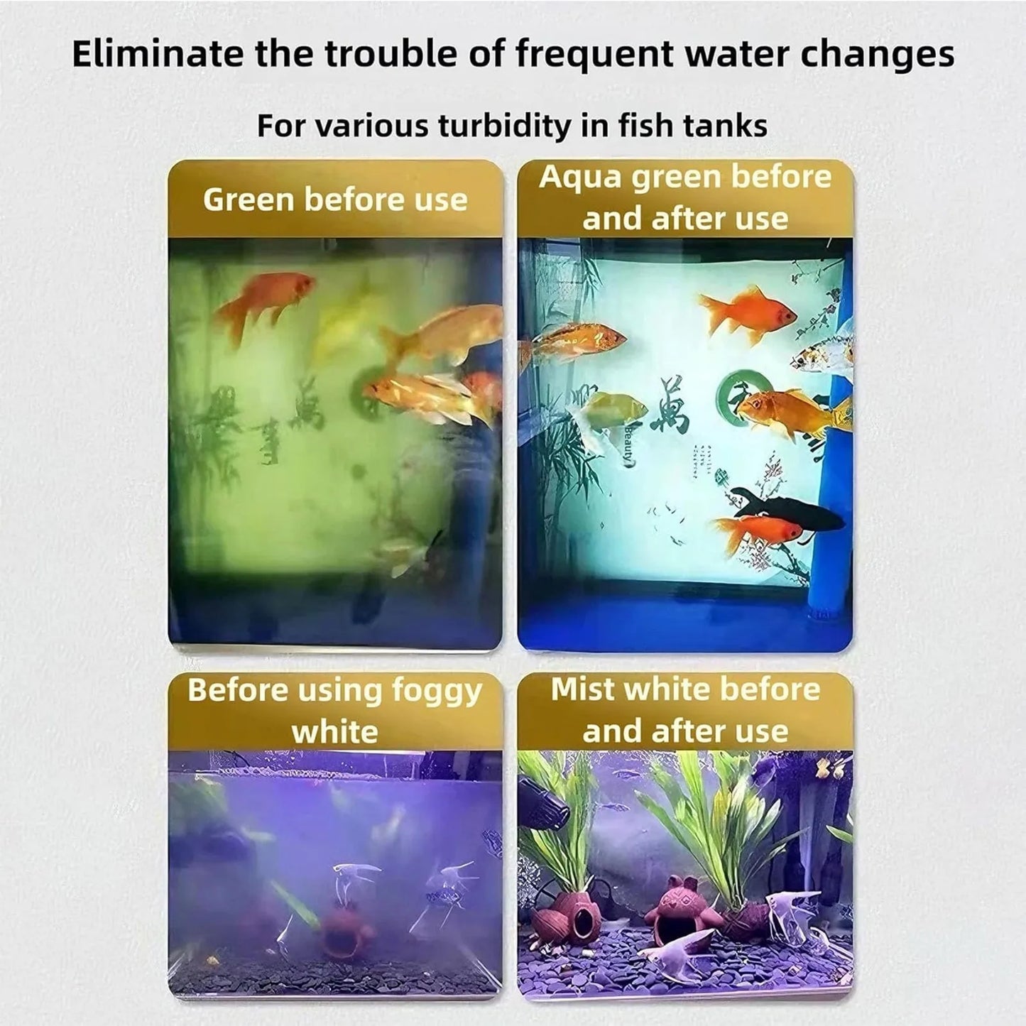 Water Purification Tablets Freshwater Aquarium Water Clarifier Tablet Effective Fish Bowl Cleaning Solution For Home Shop Store