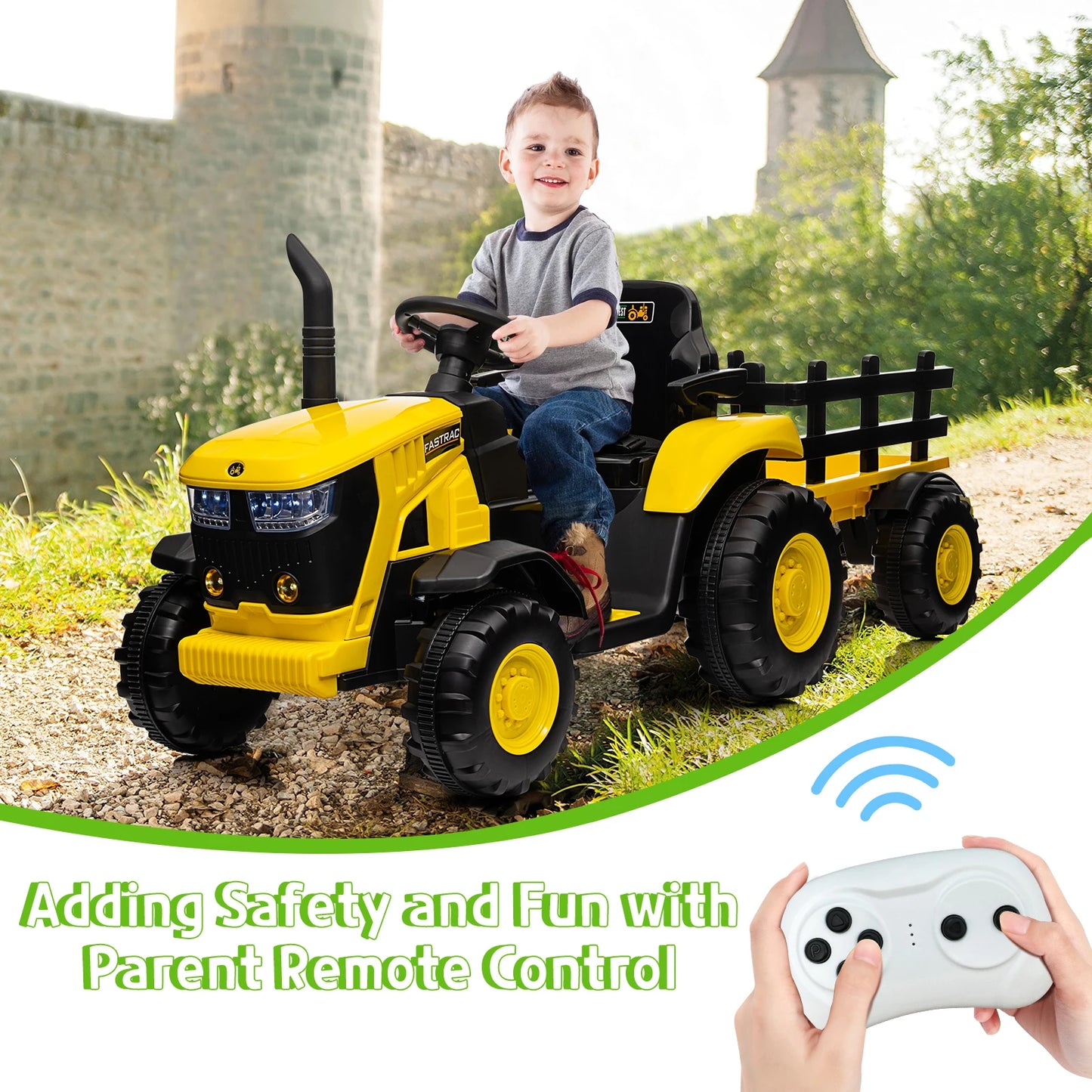 Kids Ride On Tractor 12V Remote Control Bluetooth USB