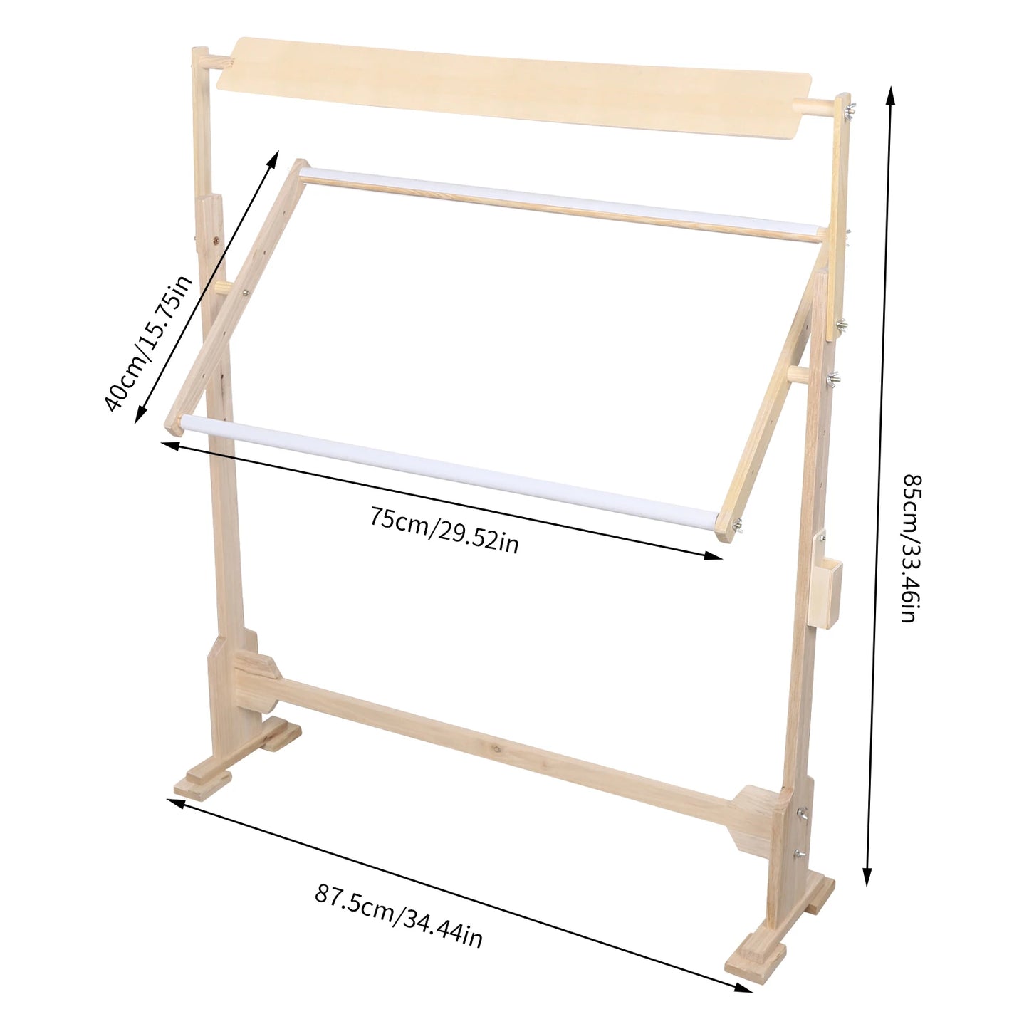 Adjustable Embroidery Frame Stand, Wooden Cross Stitch Frame Rack Home Desktop Embroidery Sewing DIY Rack Floor Stand