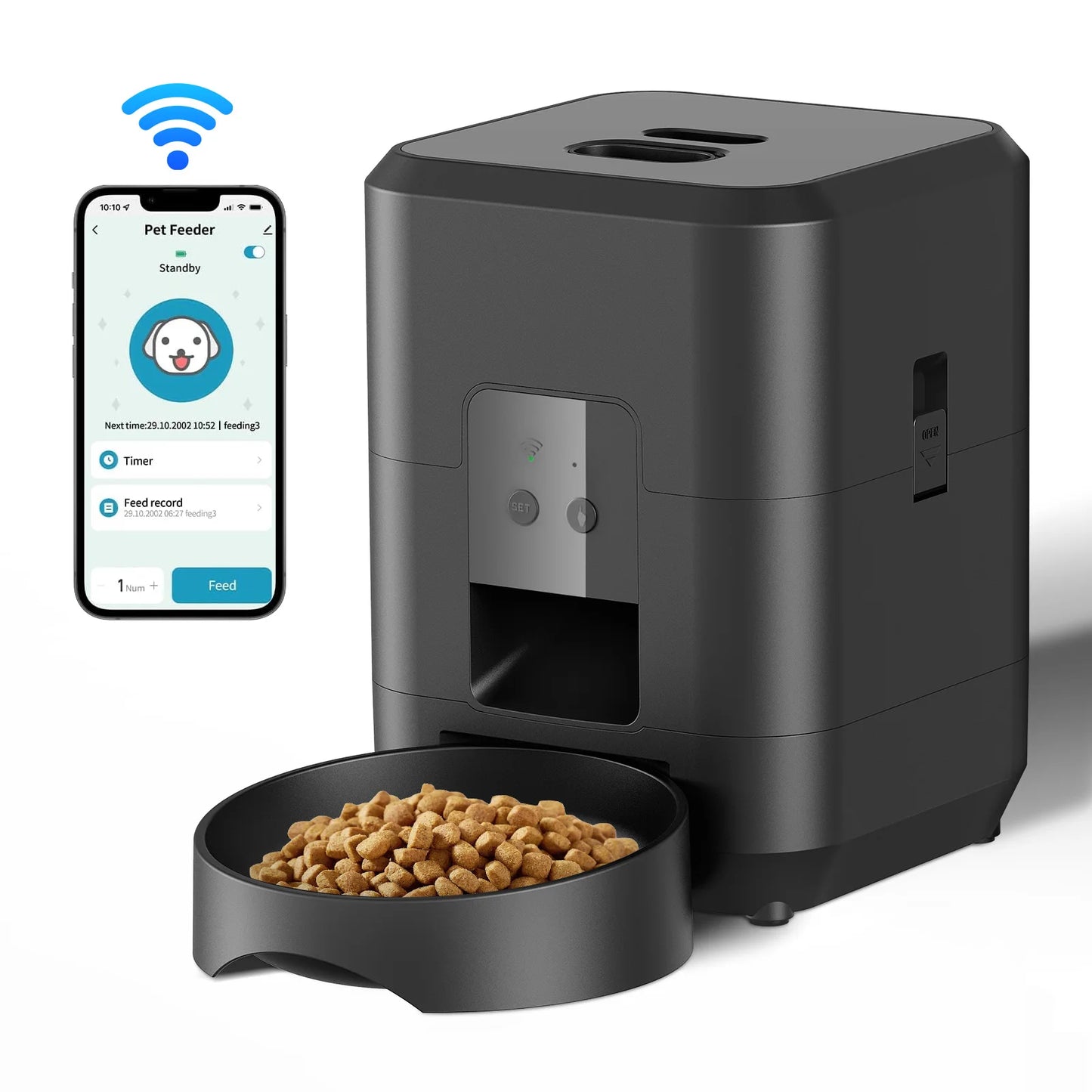 Automatic Cat And Dog Feeder With Timed Portions Dispenser