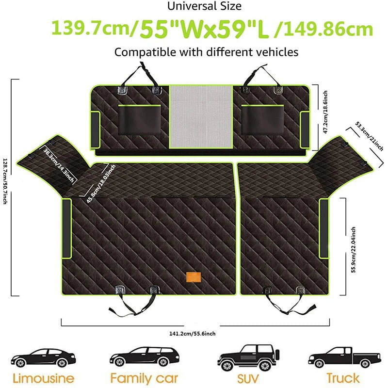 6-In-1 Pet Rear Seat Car Cushion Waterproof And Washable